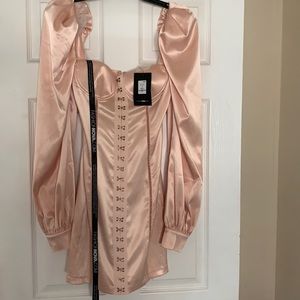Blush pink fashion nova corset dress